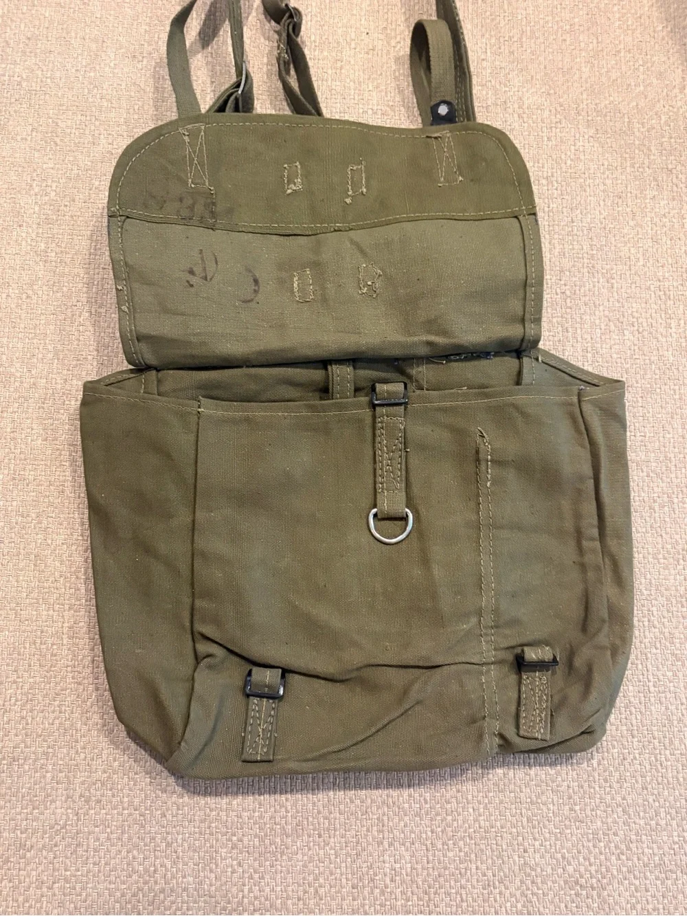 Men's military Green tote Field Bag - Military Style Shoulder Bag size MEDIUM